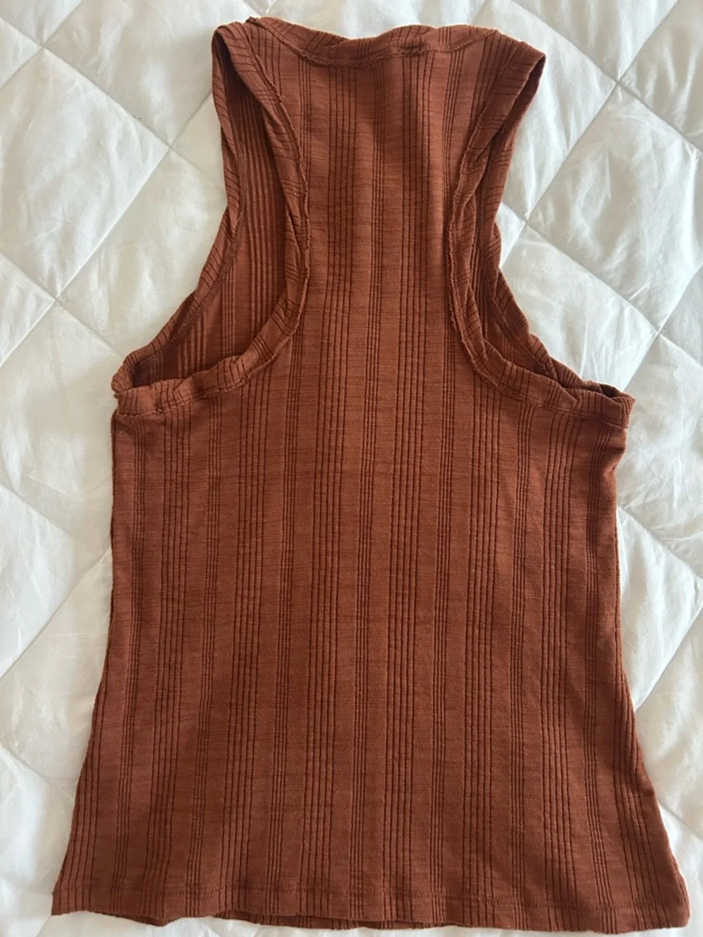 Pilcro Ribbed Tank Top in Rust - Picture 2 of 5